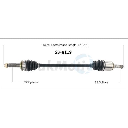 Surtrack Axle Cv Axle Shaft, Sb-8119 SB-8119